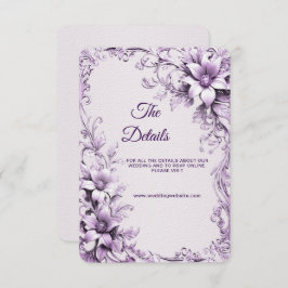 Elegante tarjeta de gabinete de detalles de flores