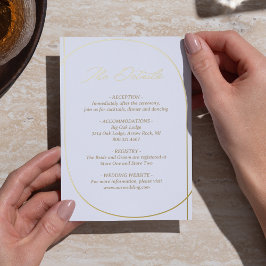 Elegante tarjeta de gabinete de detalles del Boda