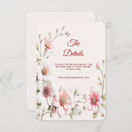 Elegante tarjeta de gabinete de detalles floral bl