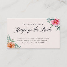 Elegante tarjeta de gabinete de recetas de ducha d