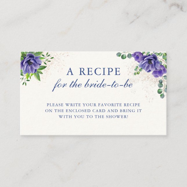 Elegante tarjeta de gabinete de recetas de ducha d (Anverso)