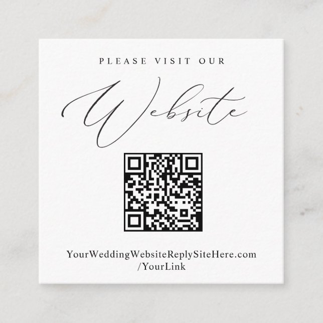 Elegante tarjeta de gabinete de sitio web de Boda  (Anverso)