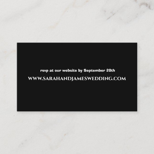 Elegante tarjeta de gabinete de sitio web del Boda (Anverso)