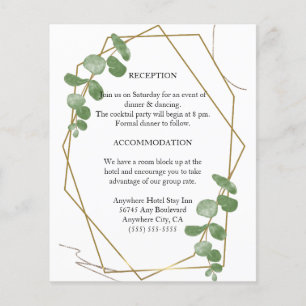 Elegante tarjeta de gabinete para Bodas Eucalyptus