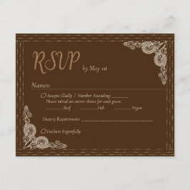 Elegante tarjeta de gabinete RSVP ornamentada en b