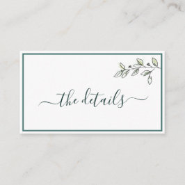 Elegante tarjeta de gabinete verde botánico modern