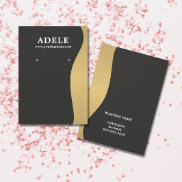 Elegante Tarjeta de Giro Gris Oscuro Faux Gold