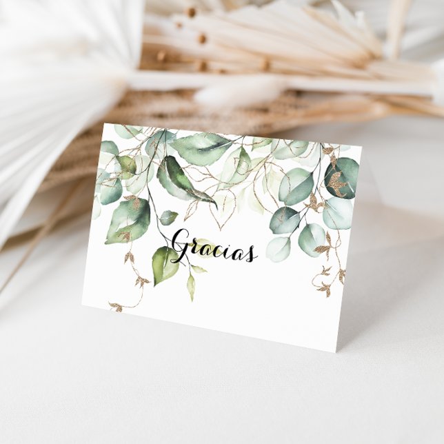 Elegante Tarjeta de Gracias Boda plegado de verde  (Subido por el creador)