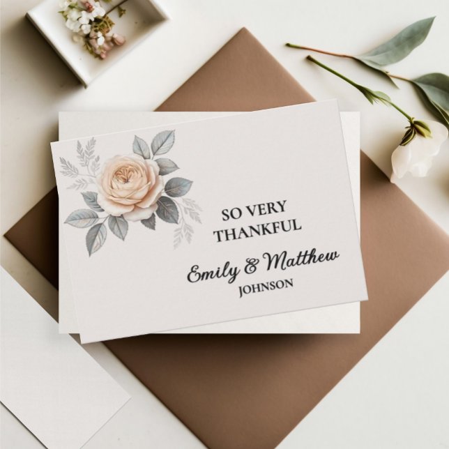 Elegante Tarjeta De Gracias Rosa Rosa (Subido por el creador)