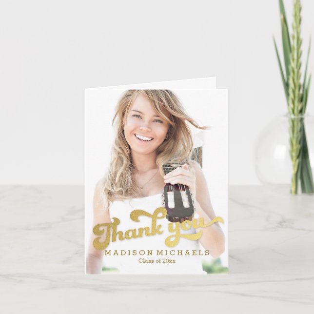 Elegante Tarjeta De Graduación De Aluminio (Anverso)