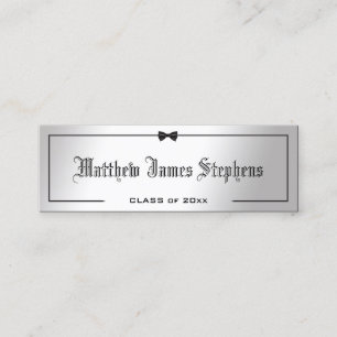 Elegante tarjeta de graduación formal de plata Ins