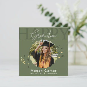 Elegante Tarjeta de Graduación Fotográfica Clase d