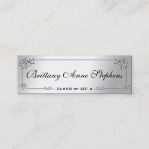 Elegante tarjeta de graduación plateada Insertar