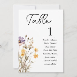 Elegante Tarjeta de gráfico de Boda de flores mora