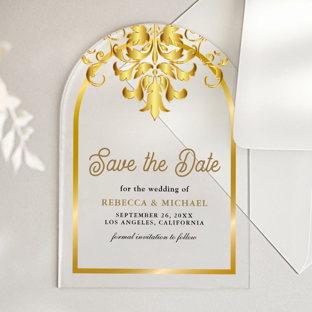 Elegante tarjeta de guardar la fecha de boda con a (Subido por el creador)