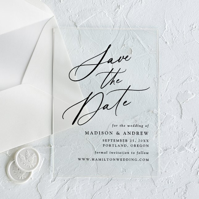 Elegante tarjeta de guardar la fecha de boda con c (Subido por el creador)