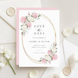 Elegante tarjeta de guardar la fecha de boda con H