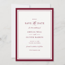 Elegante tarjeta de guardar la fecha de boda con m