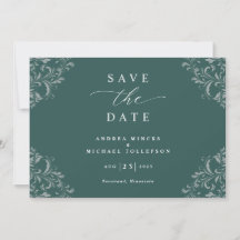 Elegante tarjeta de guardar la fecha de boda en ve