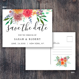 Elegante tarjeta de guardar la fecha de boda flora