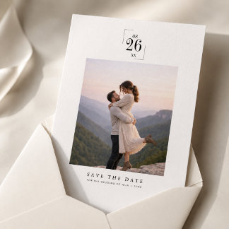 Elegante tarjeta de guardar la fecha de boda minim