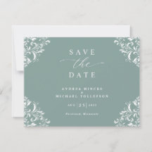 Elegante tarjeta de guardar la fecha de boda vinta