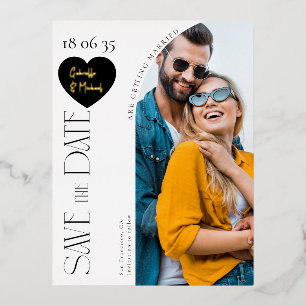 Elegante tarjeta de guardar la fecha de la boda co