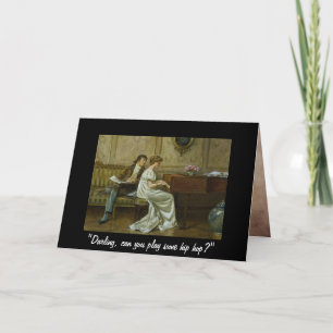 Elegante tarjeta de humor de cumpleaños de música