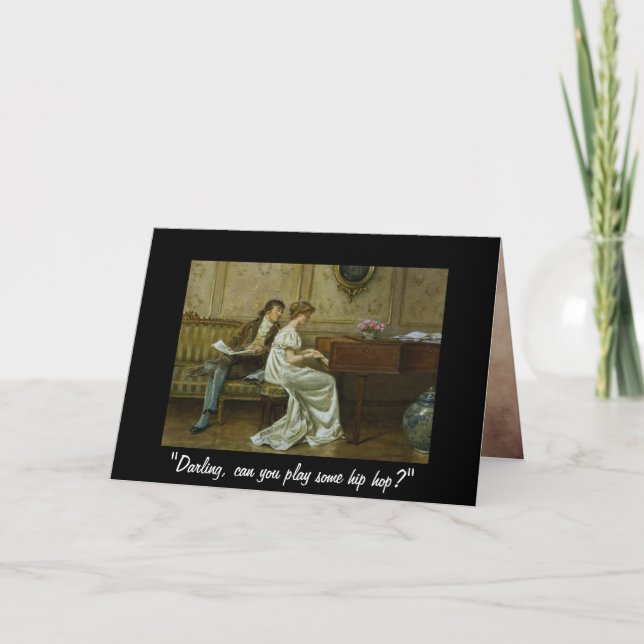 Elegante tarjeta de humor de cumpleaños de música  (Anverso)