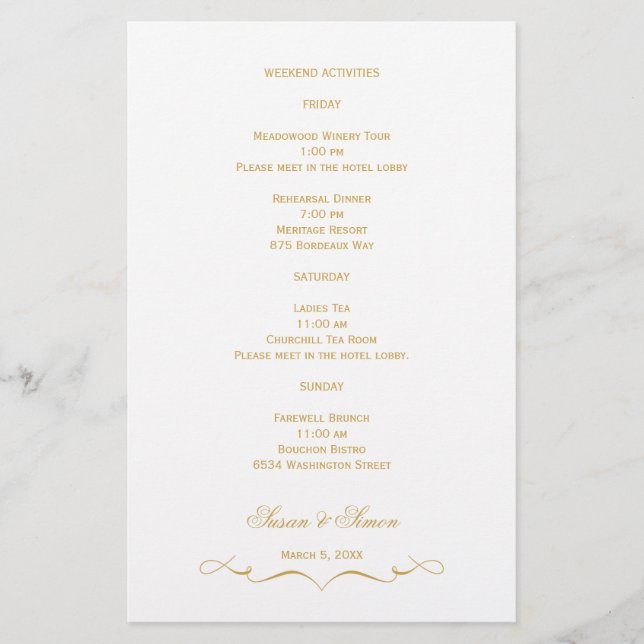 Elegante Tarjeta de Información Boda de Script - O (Anverso)