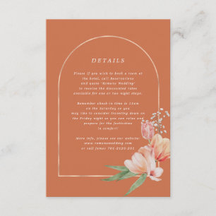 elegante tarjeta de información boda floral jardín