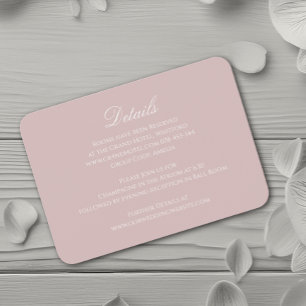 Elegante Tarjeta de información de Boda suave rosa