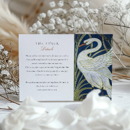 Elegante Tarjeta de Información de Boda Swan Walte