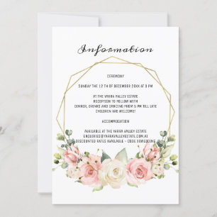 Elegante Tarjeta de Información de Bodas.