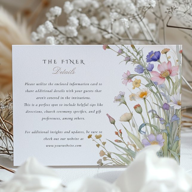 Elegante tarjeta de información para Bodas de flor (Subido por el creador)