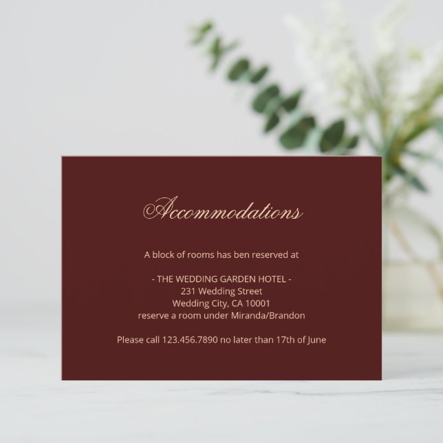 Elegante tarjeta de información sobre el Monograma (Anverso de pie)