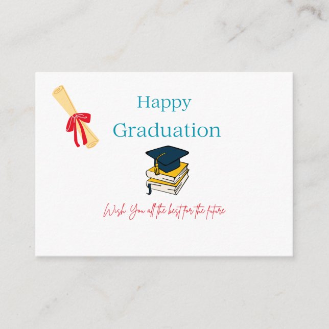 Elegante tarjeta de inscripción de graduación (Anverso)