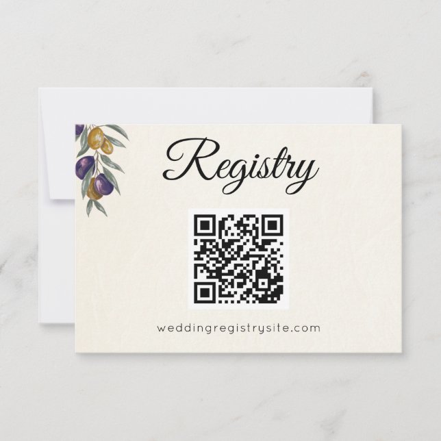 Elegante tarjeta de inscripción para el registro d (Anverso)