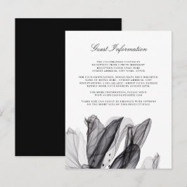 Elegante tarjeta de inserción de Boda negro con fl