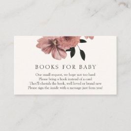 Elegante tarjeta de inserción de libros florales d