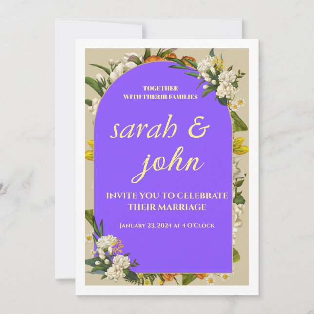Elegante Tarjeta de Invitación (Anverso)
