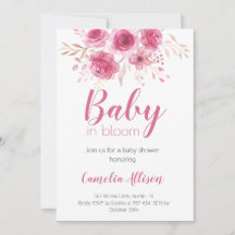 Elegante tarjeta de invitación a Baby Shower con f