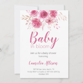Elegante tarjeta de invitación a Baby Shower con f