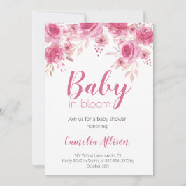 Elegante tarjeta de invitación a Baby Shower con f