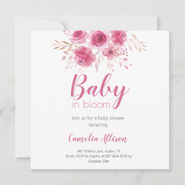 Elegante tarjeta de invitación a Baby Shower con f