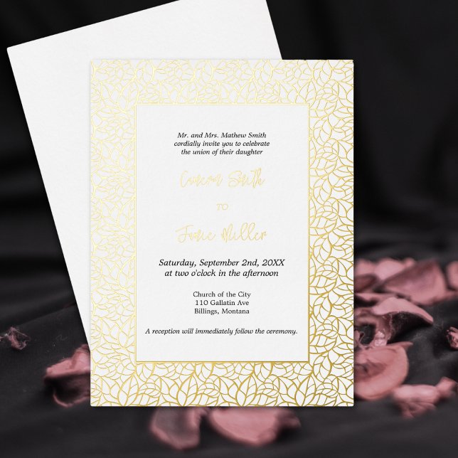 Elegante Tarjeta de invitación a bodas botánicas d (Elegant Foliage Botanical Wedding Invitation Card)
