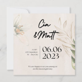 Elegante tarjeta de invitación a la boda