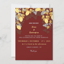 Elegante tarjeta de invitación a la boda