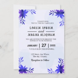 Elegante tarjeta de invitación a la boda acuarela