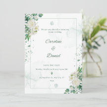 Elegante tarjeta de invitación a la boda de la sal